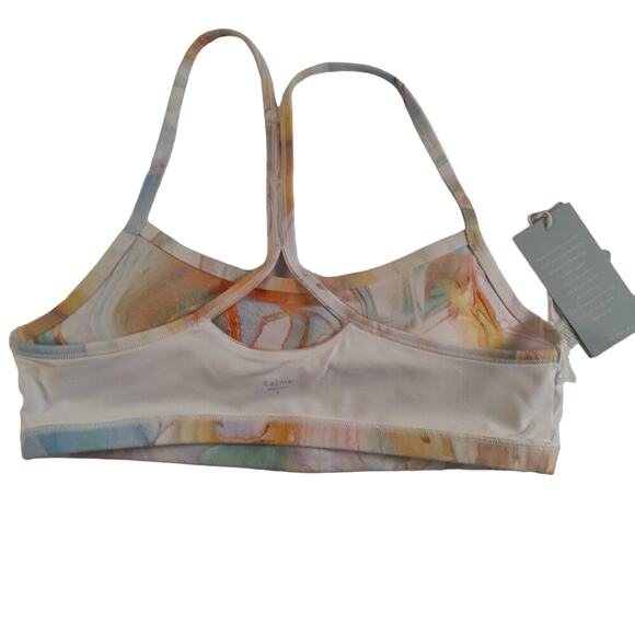 Calme by Johnny Was Marbled Sports Bra Women L NWT BohoChic Boho Athleisure Luxe - Picture 4 of 9